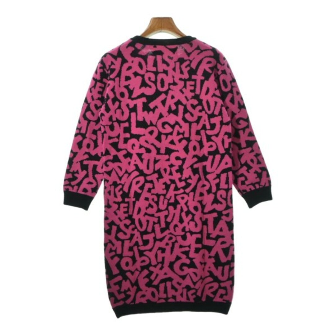 JEREMY SCOTT(ジェレミースコット)のJeremy Scott ジェレミースコット ワンピース M ピンクx黒(総柄) 【古着】【中古】 レディースのワンピース(ひざ丈ワンピース)の商品写真