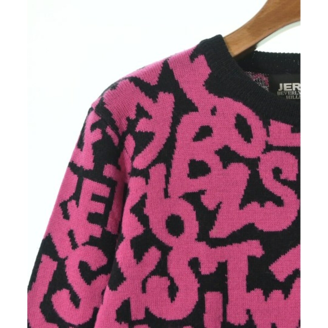 JEREMY SCOTT(ジェレミースコット)のJeremy Scott ジェレミースコット ワンピース M ピンクx黒(総柄) 【古着】【中古】 レディースのワンピース(ひざ丈ワンピース)の商品写真