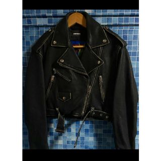 ディーゼル(DIESEL)の【定価15万 エンブロイダリー】入手困難 即完売 DIESEL 本革 ライダース(ライダースジャケット)