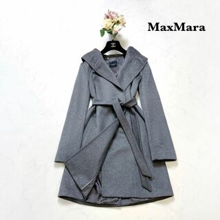 【MaxMara】高級カシミヤ100%＊ロングコート　フーディー　フード　38