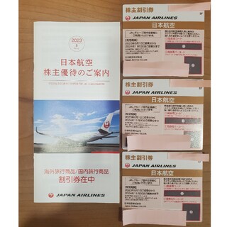 JAL株主優待割引券3枚、国内外ツアー割引券