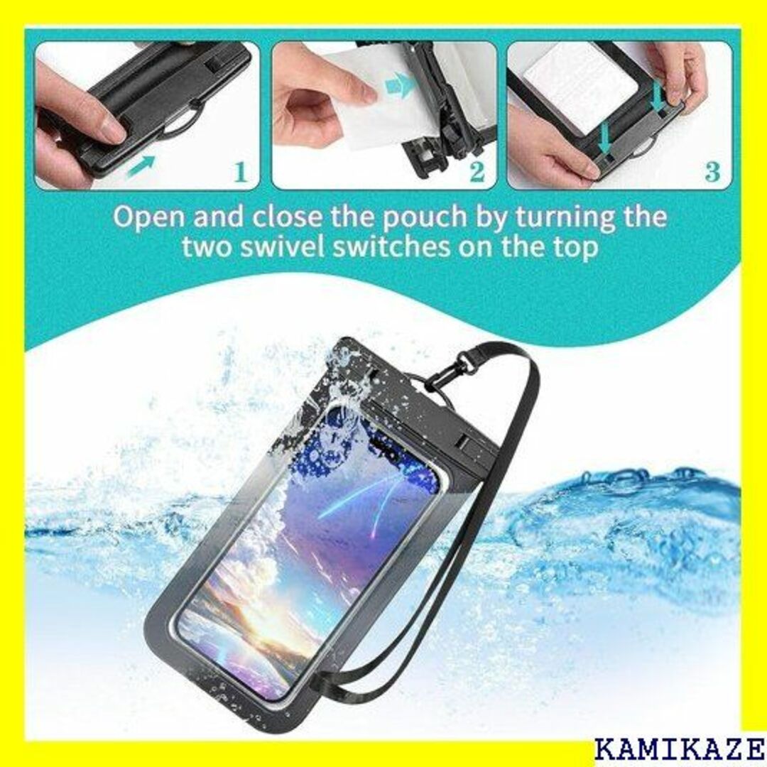 ☆送料無料 6 パック ユニバーサル防水ポーチ、大型防水ケ 6 パック 5676 スマホ/家電/カメラのスマホアクセサリー(iPhoneケース)の商品写真