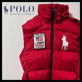 年末年始割引: POLO ラルフローレン　ダウンベスト　Sサイズ赤