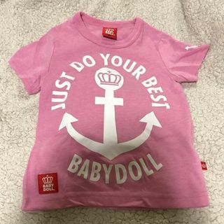 ベビードール(BABYDOLL)のベビードール Tシャツ キッズ 100cm 女の子 子供服 中古 ピンク(Tシャツ/カットソー)