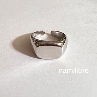 シルバーリング 925 銀 シグネット 印台 スムース スクエア 韓国 指輪①(リング(指輪))