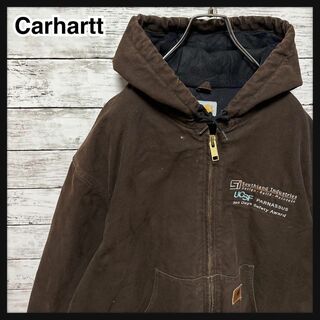 Carharttアクティブジャケット激レア大人気企業ロゴバックロゴオーバーサイズ