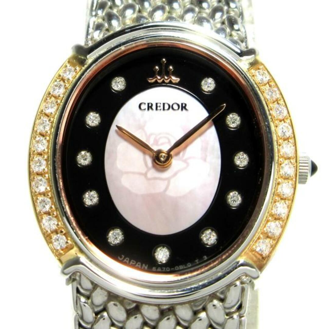 セイコークレドール 腕時計美品  - 黒レディース