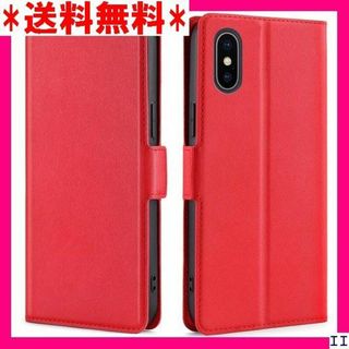 SN5 iPhone XS ケース 手帳型 薄型 軽量ケー ケース レッド 60(モバイルケース/カバー)