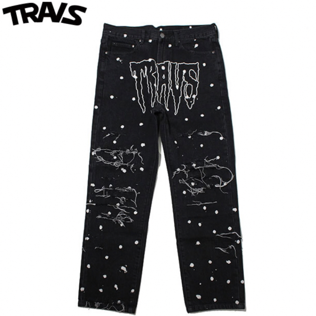 TRAVS ACID WASH DAMAGE DENIM PANTS パンツtravs