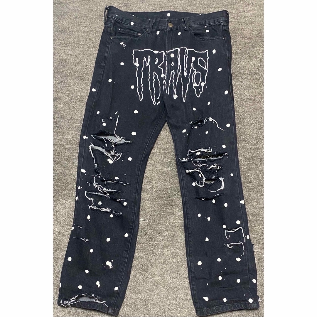 TRAVS ACID WASH DAMAGE DENIM PANTS パンツtravs