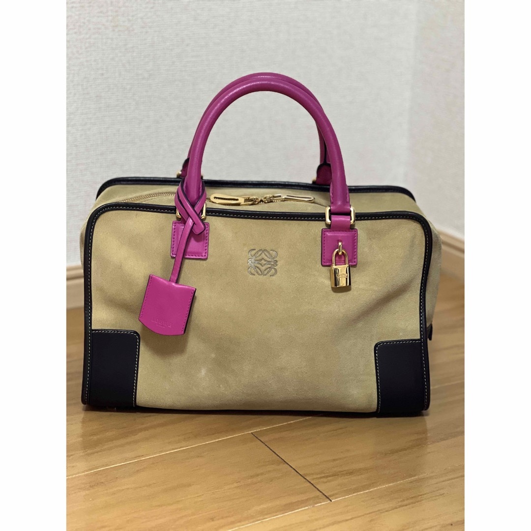 LOEWE　ロエベ　ハンドバッグ　スエード　ピンク