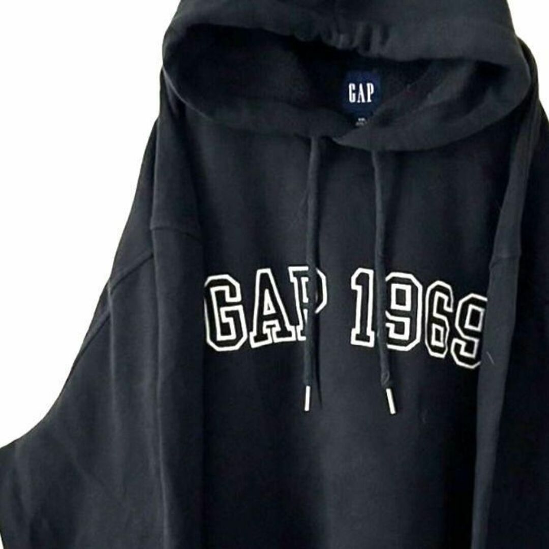 GAP ギャップ ハーフジップ スウェット 刺繍ロゴ 裏起毛 ネイビー XL.