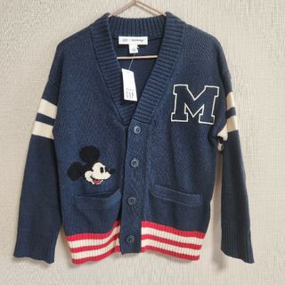 babyGAP - 新品タグ付き　ギャップ　ディズニー　ミッキーマウス柄　カーディガン　ネイビー