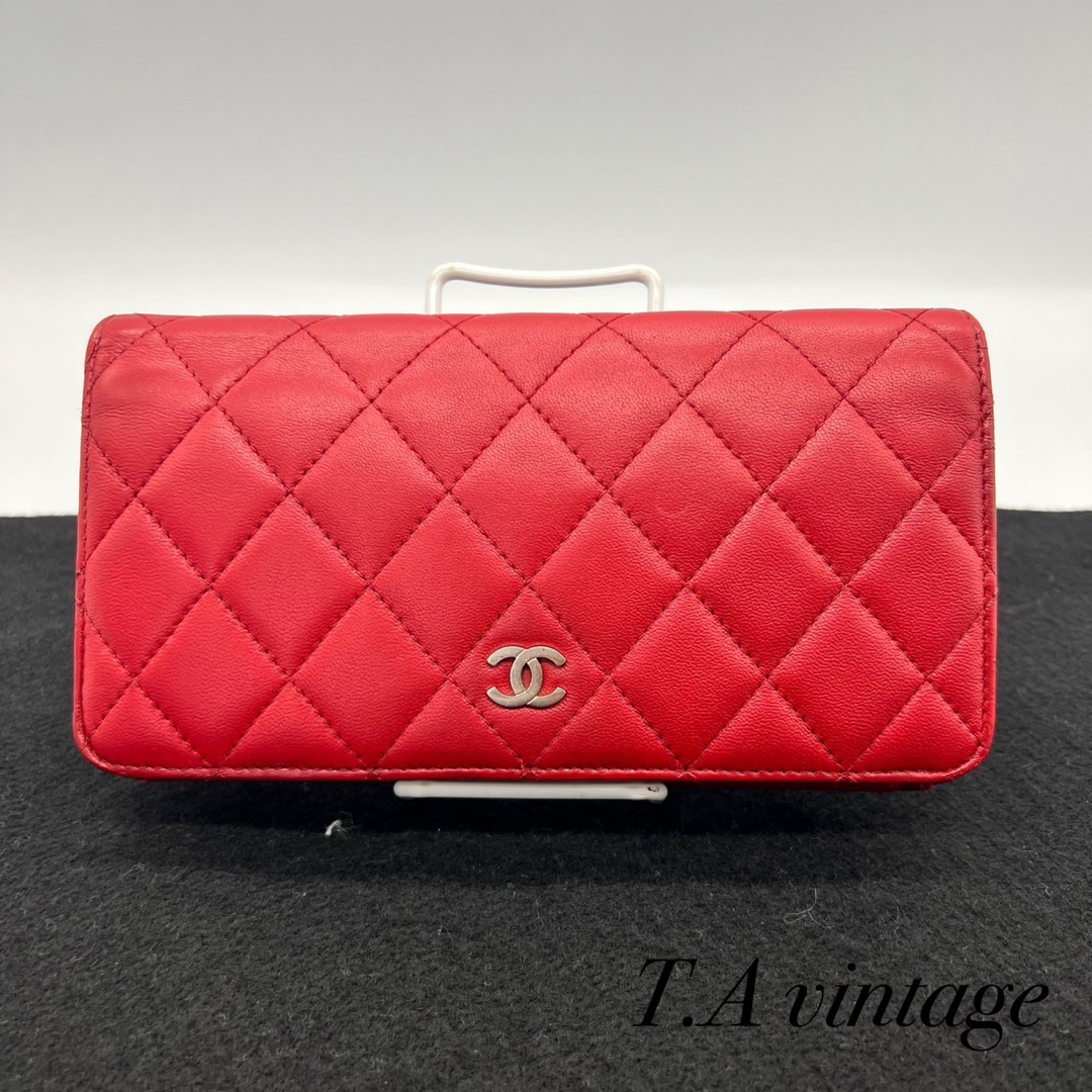 CHANEL マトラッセ 長財布　レッド