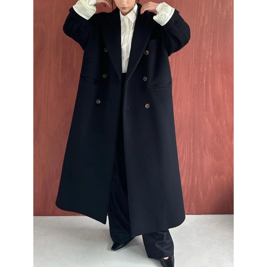 clane PEAKED LAPEL OVER LONG COAT