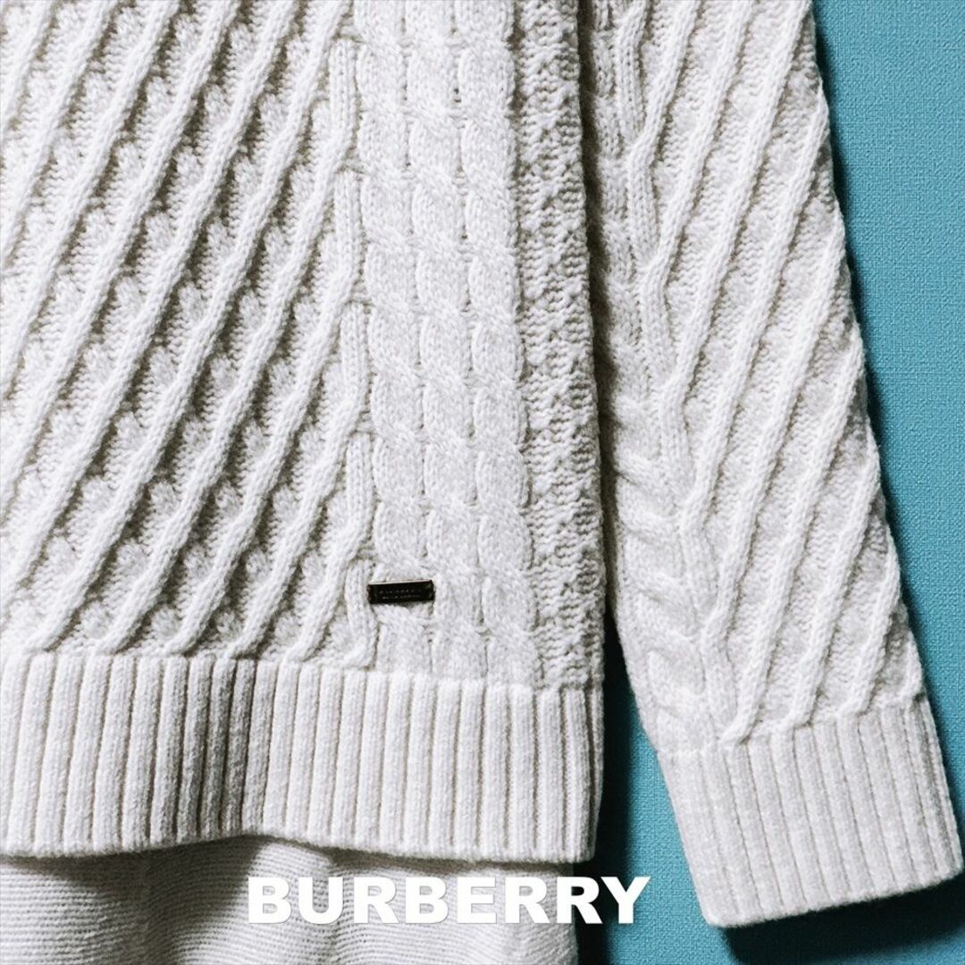 BURBERRY BLUE LABEL(バーバリーブルーレーベル)の【BURBERRY】バーバリー ブランドタブ ケーブル ドッキング ロングニット レディースのトップス(ニット/セーター)の商品写真