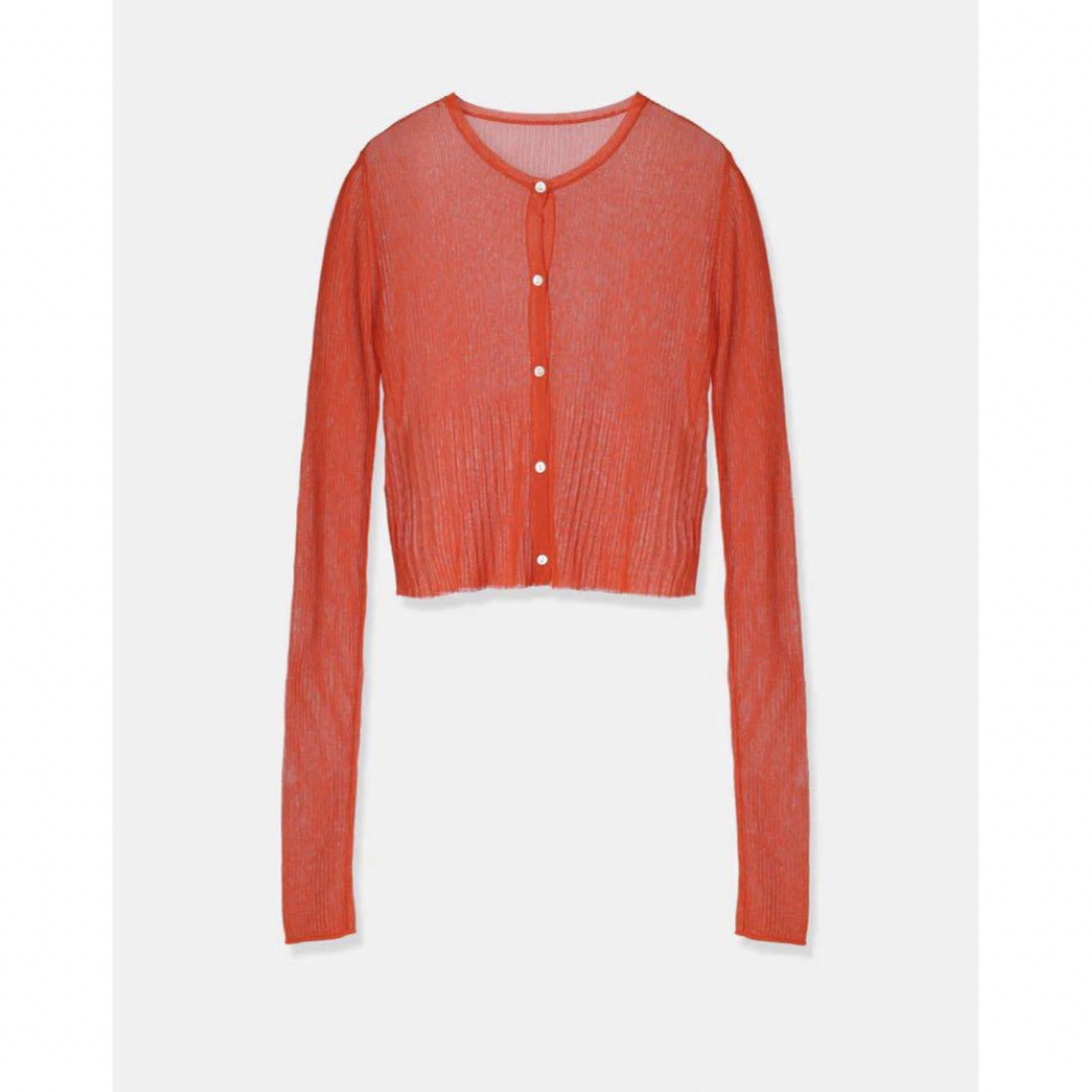 louren / sheer short knit cardigan