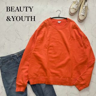 ビューティアンドユースユナイテッドアローズ(BEAUTY&YOUTH UNITED ARROWS)のBEAUTY&YOUTH スーパービッグスウェット　パーカー　オレンジ　M(スウェット)