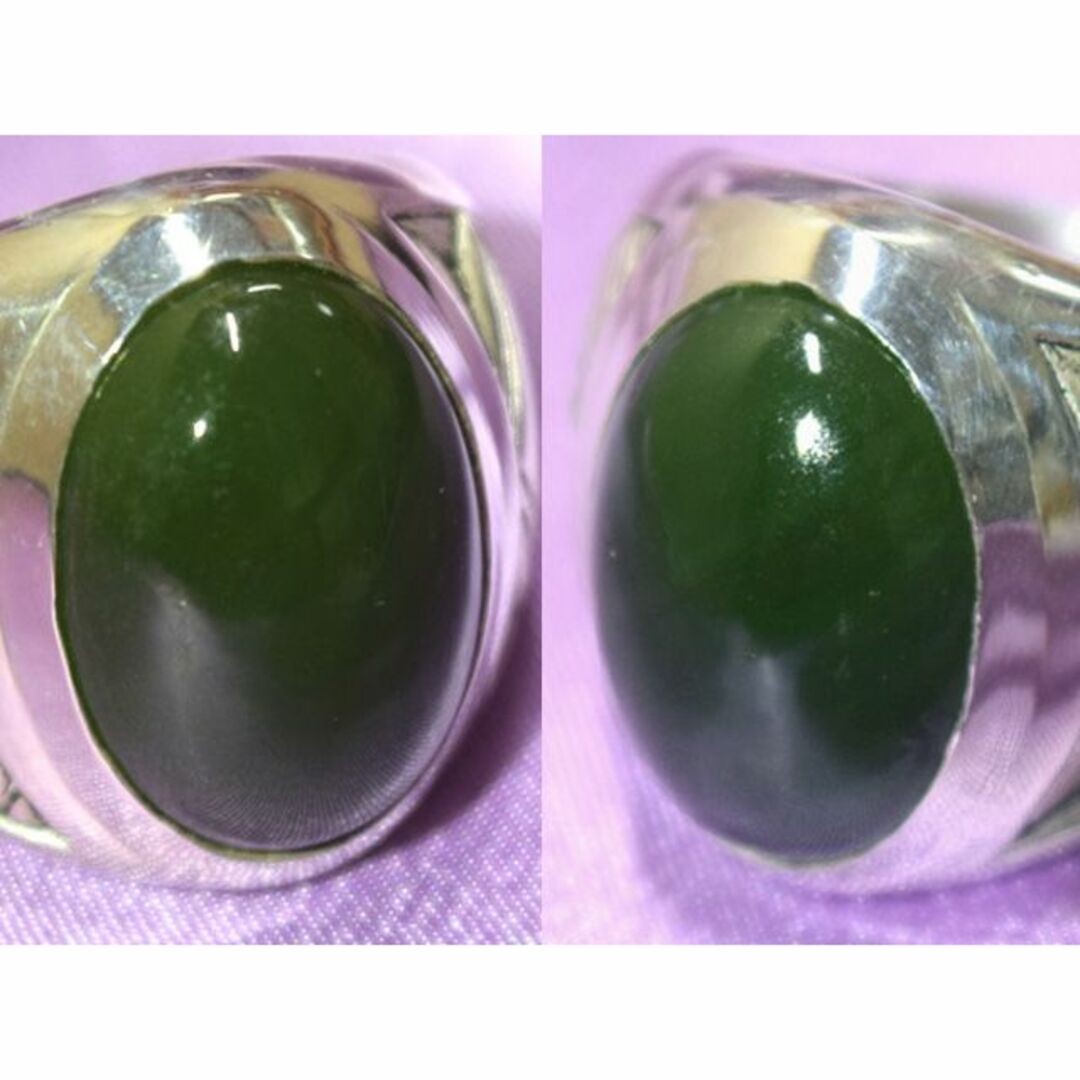 bIRTHRE Oval Stone Ring 翡翠 Nephlite 18号 メンズのアクセサリー(リング(指輪))の商品写真