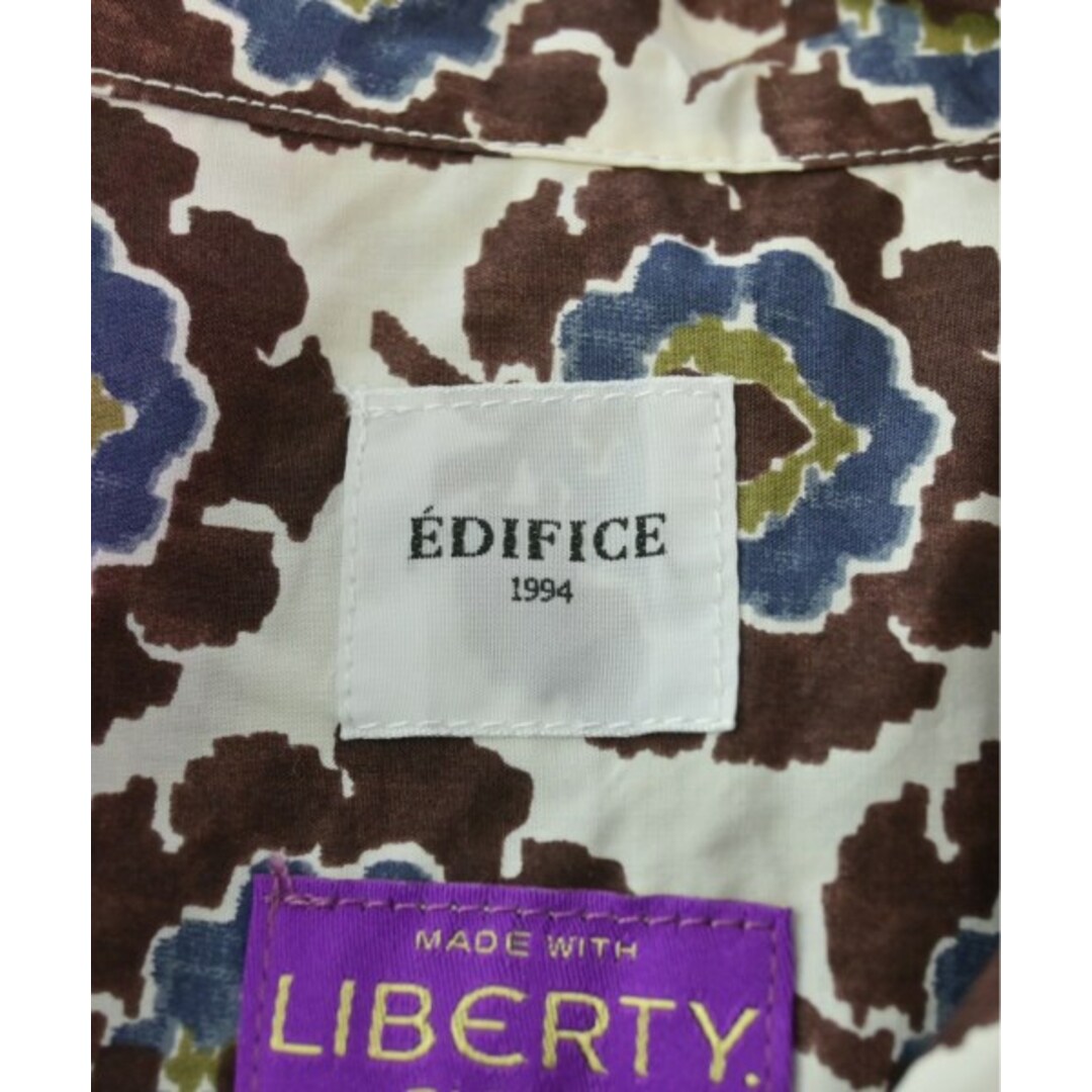 EDIFICE(エディフィス)のEDIFICE エディフィス カジュアルシャツ M 白x茶x青系等(総柄) 【古着】【中古】 メンズのトップス(シャツ)の商品写真
