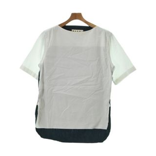 マルニ(Marni)のMARNI マルニ カジュアルシャツ 44(S位) 白x紺 【古着】【中古】(シャツ)