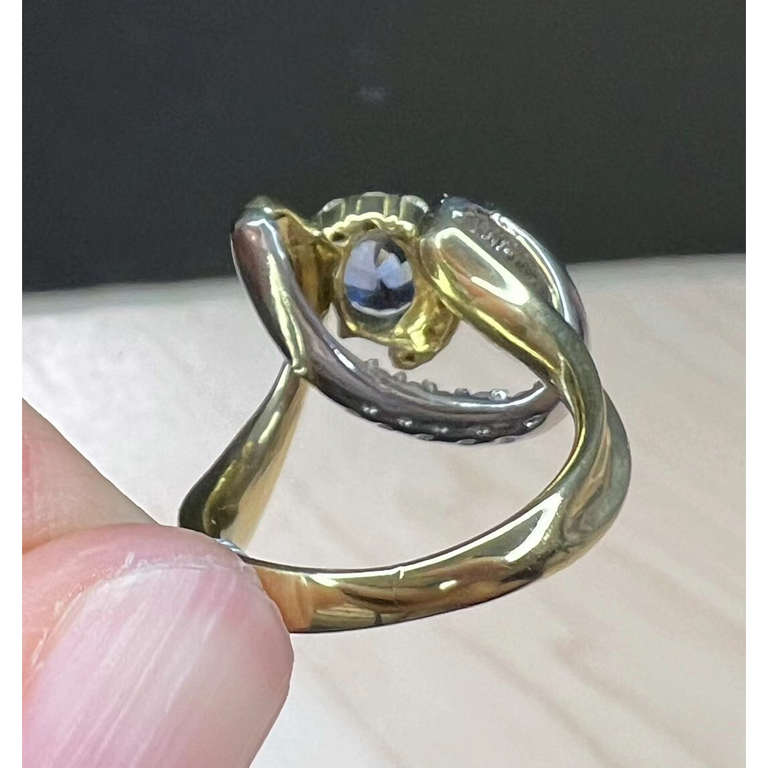 天然 ブルーサファイア ダイヤ リング1.48ct pt900/k18 r レディースのアクセサリー(リング(指輪))の商品写真