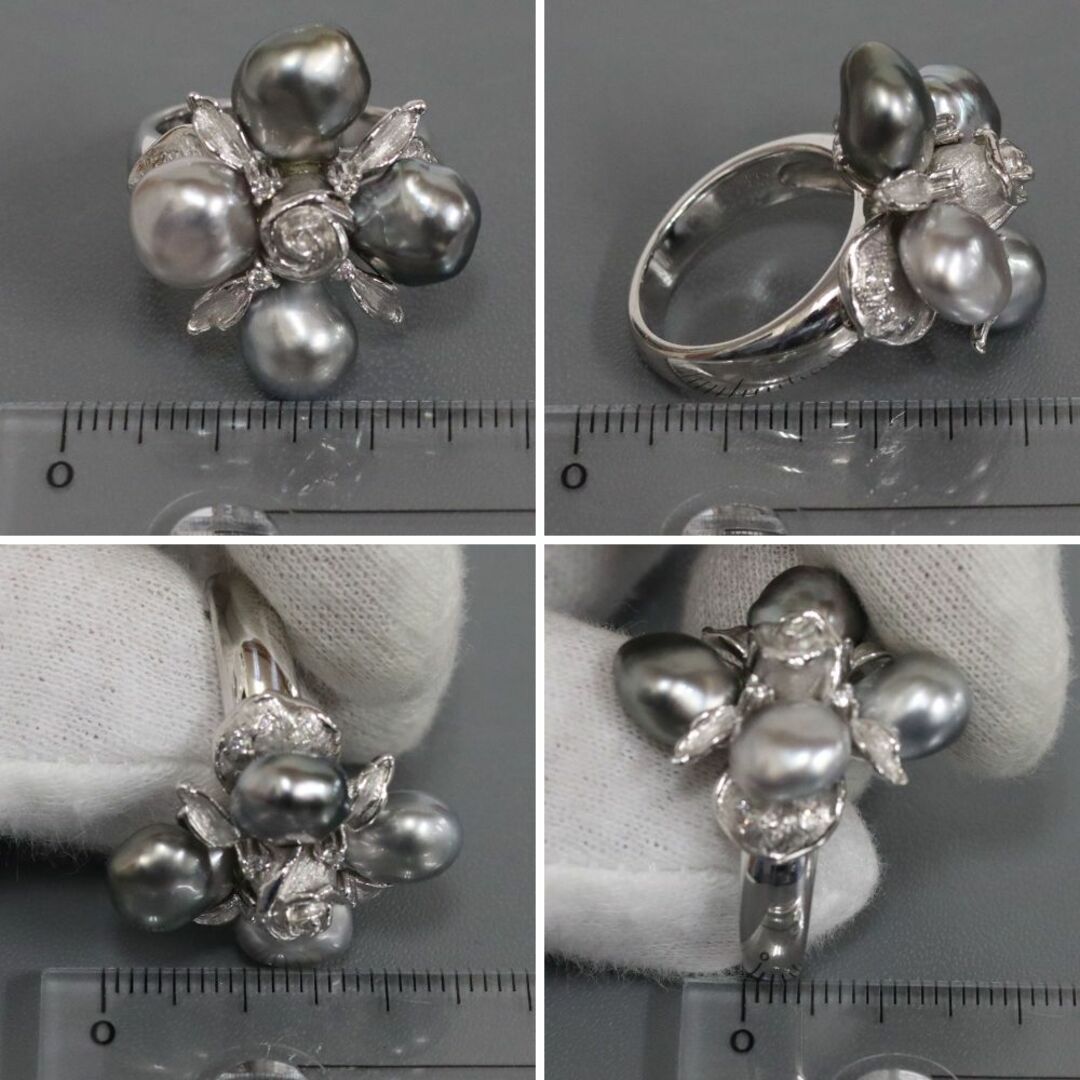 Pt900パールダイヤモンドリング D0.15 19.7g #12.5 レディースのアクセサリー(リング(指輪))の商品写真