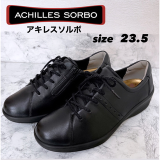 【美品】アキレスソルボ　ウォーキングシューズ　健康靴　レザー　ブラック　23cm