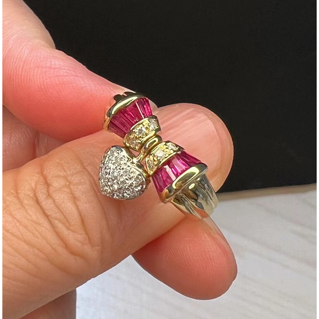 天然ルビー ダイヤモンド リング 0.88ct k18 r アクセサリー 天然ルビー ダイヤモンド リング 0.88ct k18 r アクセサリー