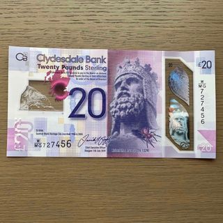 美品 スコットランド ホログラム紙幣 世界遺産シリーズ  20ポンド 8016(貨幣)