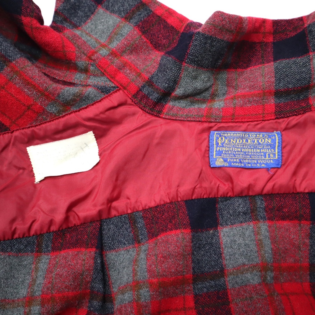 50s USA製 PENDLETON ペンドルトン チェックネルシャツ 開襟