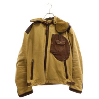 シーピーカンパニー(C.P. Company)のC.P. Company シーピーカンパニー Leather Canvas Mille GoogleGoogle Jacket レザーキャンバス切替ゴーグルジャケット カーキ/ブラウン(フライトジャケット)