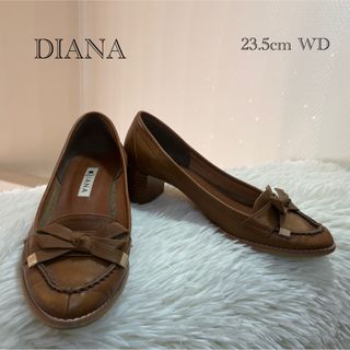 ダイアナ(DIANA)の極美品　ダイアナ　リボン　レザー　ローファー　パンプス　23.5cm(ハイヒール/パンプス)