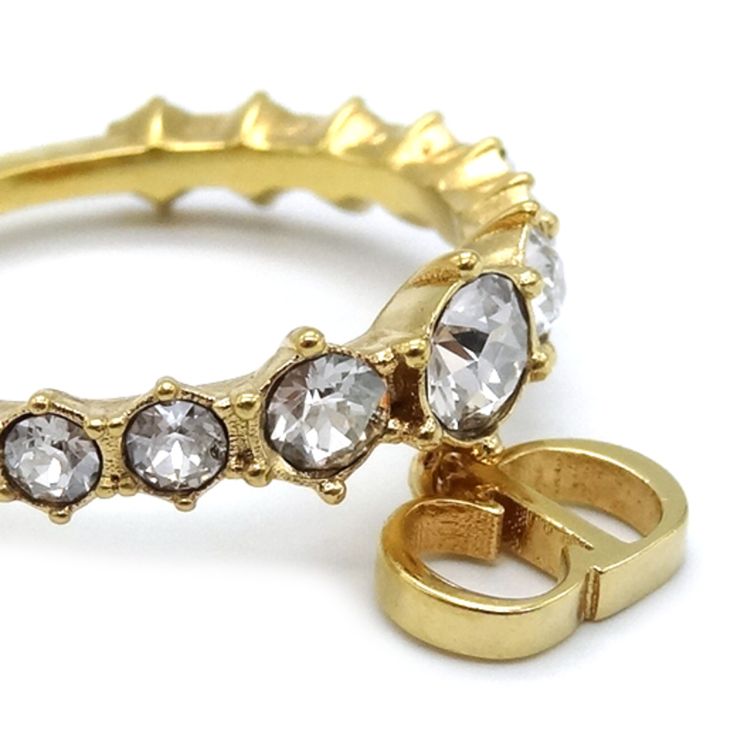 Christian Dior(クリスチャンディオール)のクリスチャン ディオール CDロゴ ラインストーン リング #M メタル クリスタル ゴールド 指輪 レディースのアクセサリー(リング(指輪))の商品写真