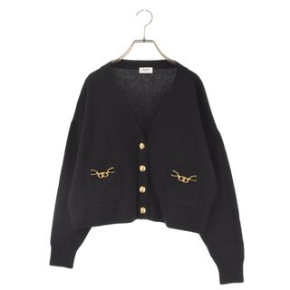 セリーヌ(celine)のCELINE セリーヌ 23AW GOURMETTE CARDIGAN グルメットカーディガン ブラック カシミヤ ニット セーター 2A87T207O(カーディガン)