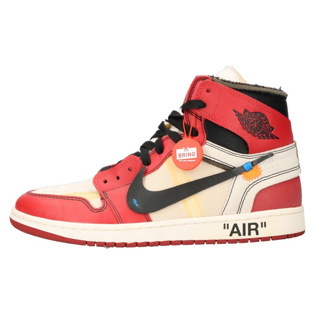 NIKE ナイキ ×OFF-WHITE THE 10 AIR JORDAN 1 CHICAGO オフホワイト ザテン エアジョーダン1 シカゴ  ハイカットスニーカー ホワイト/レッド US9.5/27cm AA3834-101 | フリマアプリ ラクマ