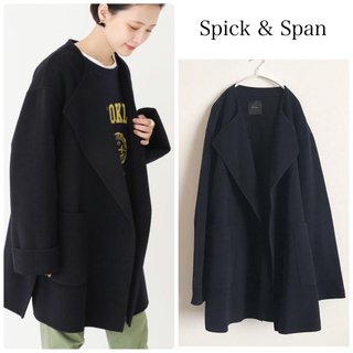 スピックアンドスパン(Spick & Span)のSpick & Span ウールノーカラーミドル丈コート(ロングコート)