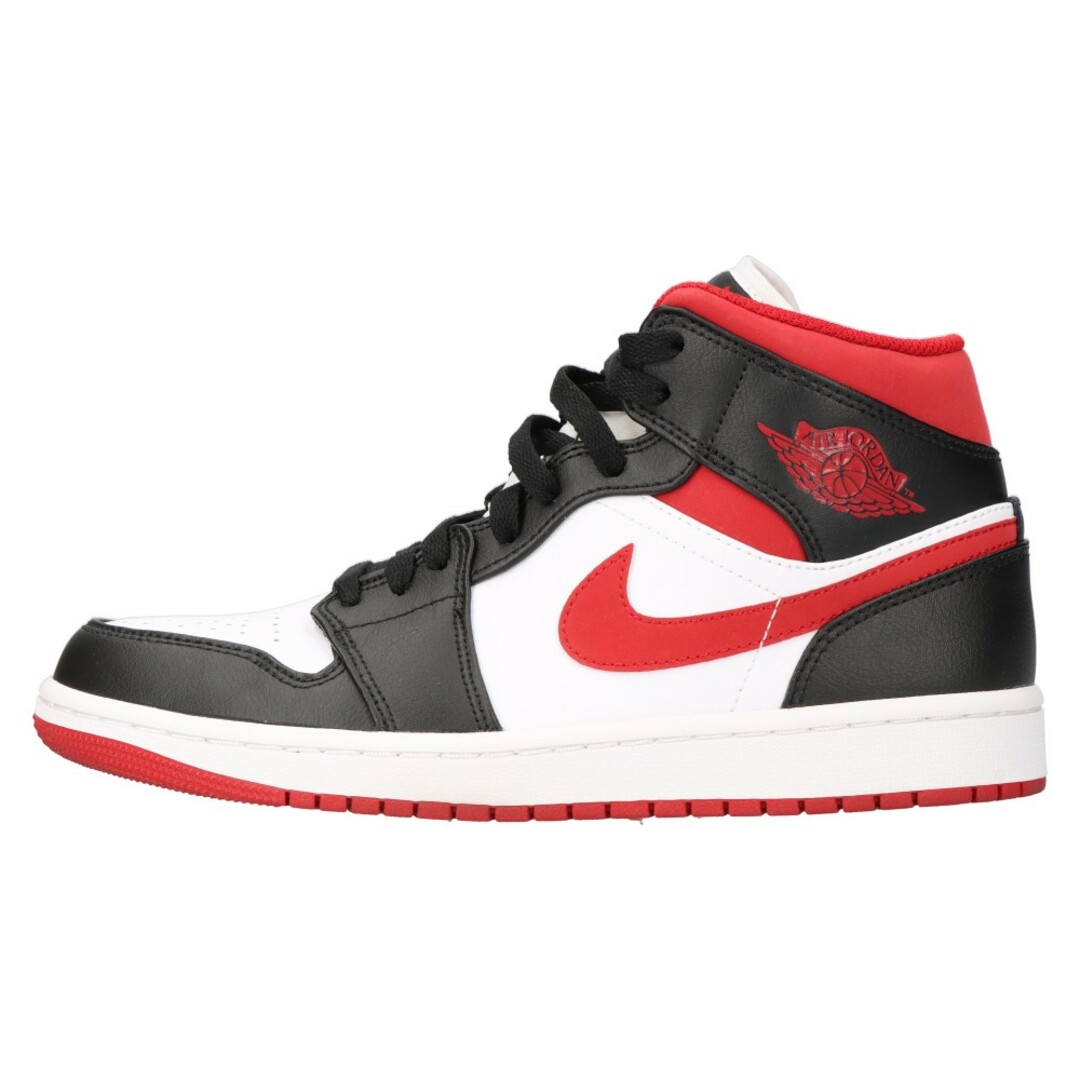 NIKE(ナイキ)のNIKE ナイキ AIR JORDAN 1 MID WHITE/GYM RED-BLACK 554724-122 エアジョーダン1 ミッド ハイカットスニーカー レッド US7/25cm レディースの靴/シューズ(スニーカー)の商品写真