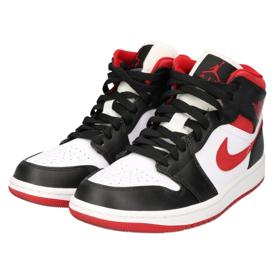 NIKE(ナイキ)のNIKE ナイキ AIR JORDAN 1 MID WHITE/GYM RED-BLACK 554724-122 エアジョーダン1 ミッド ハイカットスニーカー レッド US7/25cm レディースの靴/シューズ(スニーカー)の商品写真