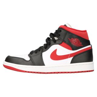 ナイキ(NIKE)のNIKE ナイキ AIR JORDAN 1 MID WHITE/GYM RED-BLACK 554724-122 エアジョーダン1 ミッド ハイカットスニーカー レッド US7/25cm(スニーカー)