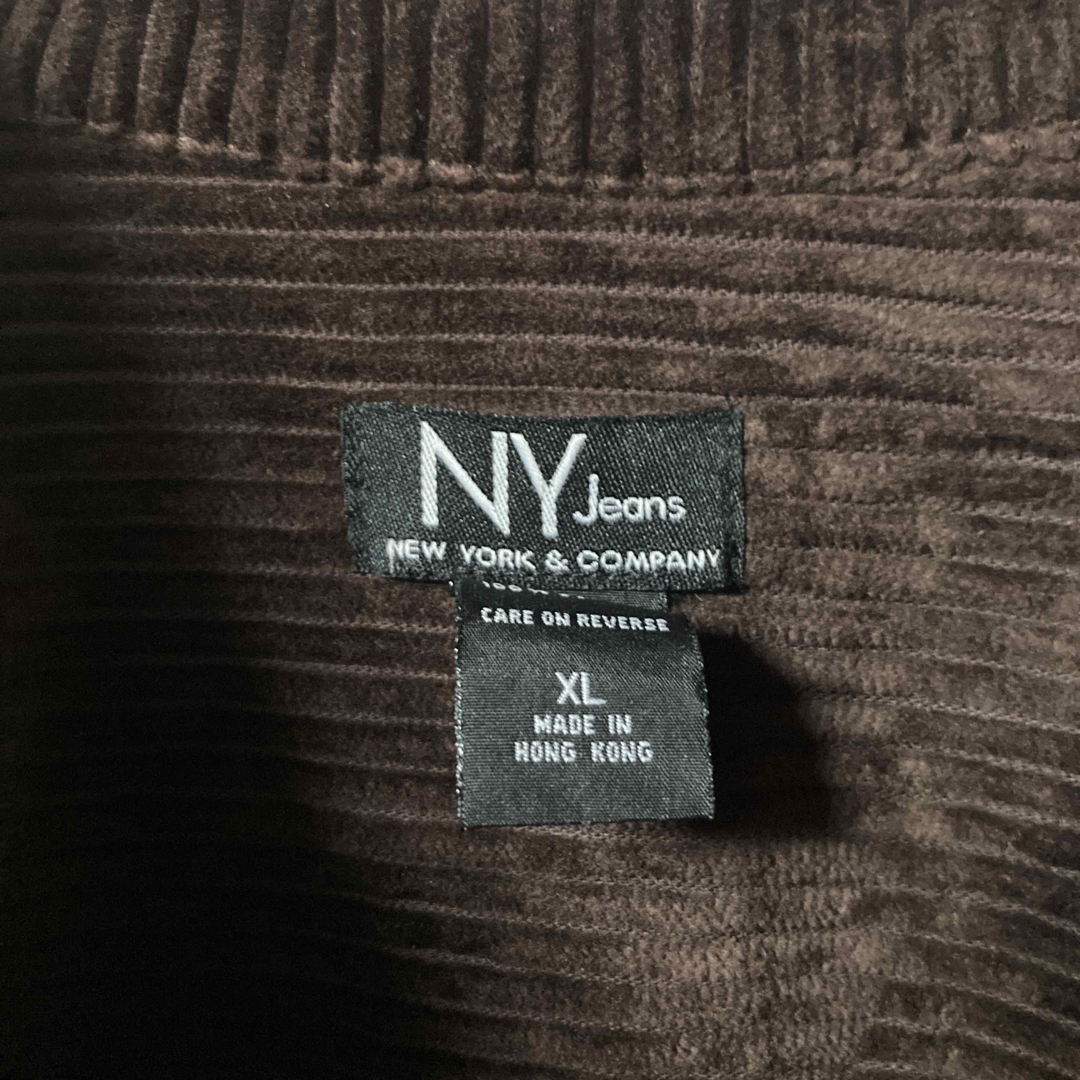 NY　Jeans　コーデュロイジップアップジャケット　ブラウン　XL レディースのジャケット/アウター(ブルゾン)の商品写真