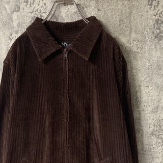 NY　Jeans　コーデュロイジップアップジャケット　ブラウン　XL(ブルゾン)