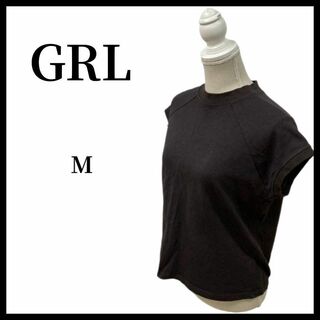 グレイル(GRL)の【送料無料】GRL グレイル 半袖 スウェット ラグランスリーブ 黒  M(Tシャツ(半袖/袖なし))