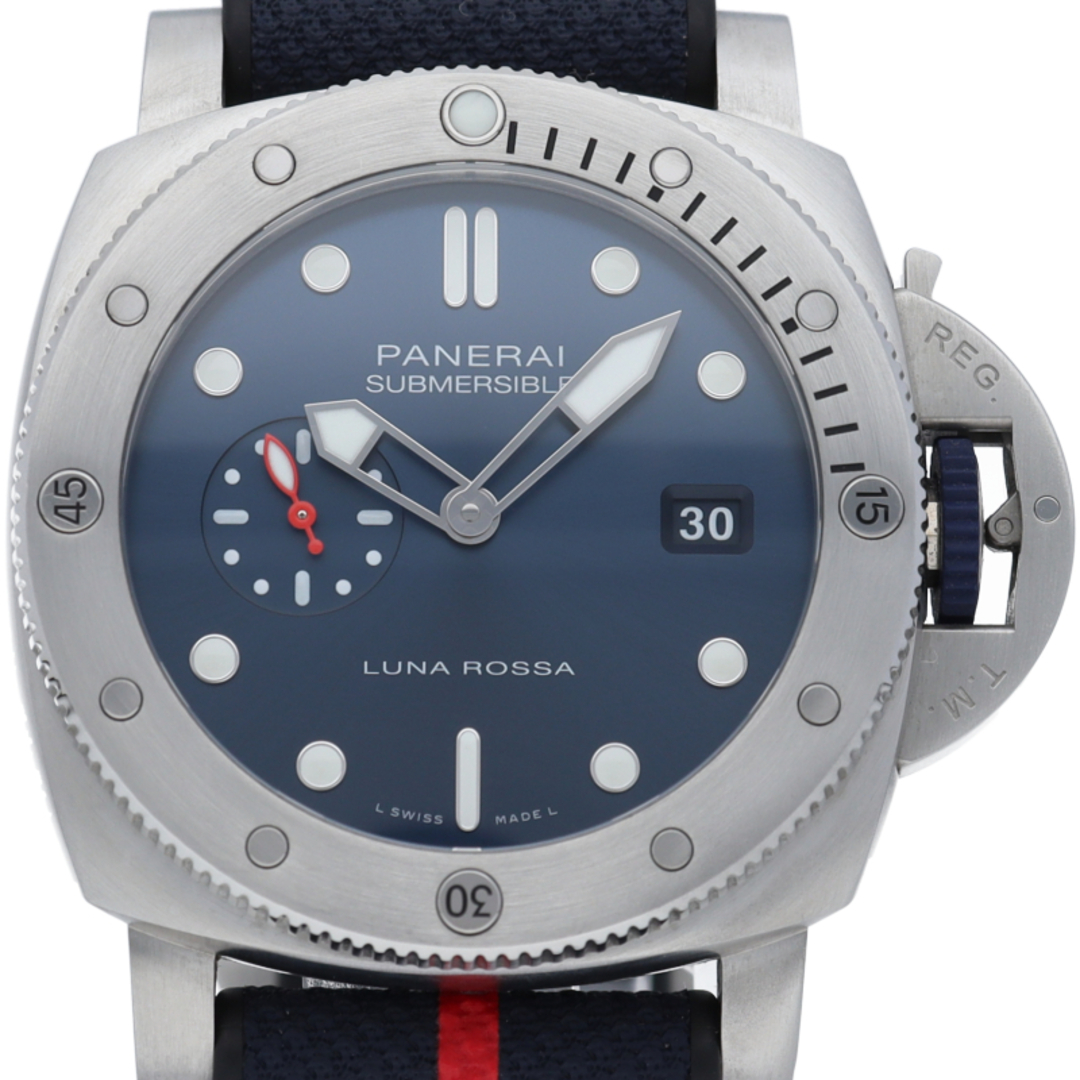 PANERAI(パネライ)のパネライ サブマーシブル クアランタ クアトロ ルナ ロッサ 世界限定1500本 Submersible Quarantaquattro Luna Rossa PAM01391 箱 保証書 バンド SS/ラバー メンズ時計 ブルー 美品 【新品】 メンズの時計(その他)の商品写真