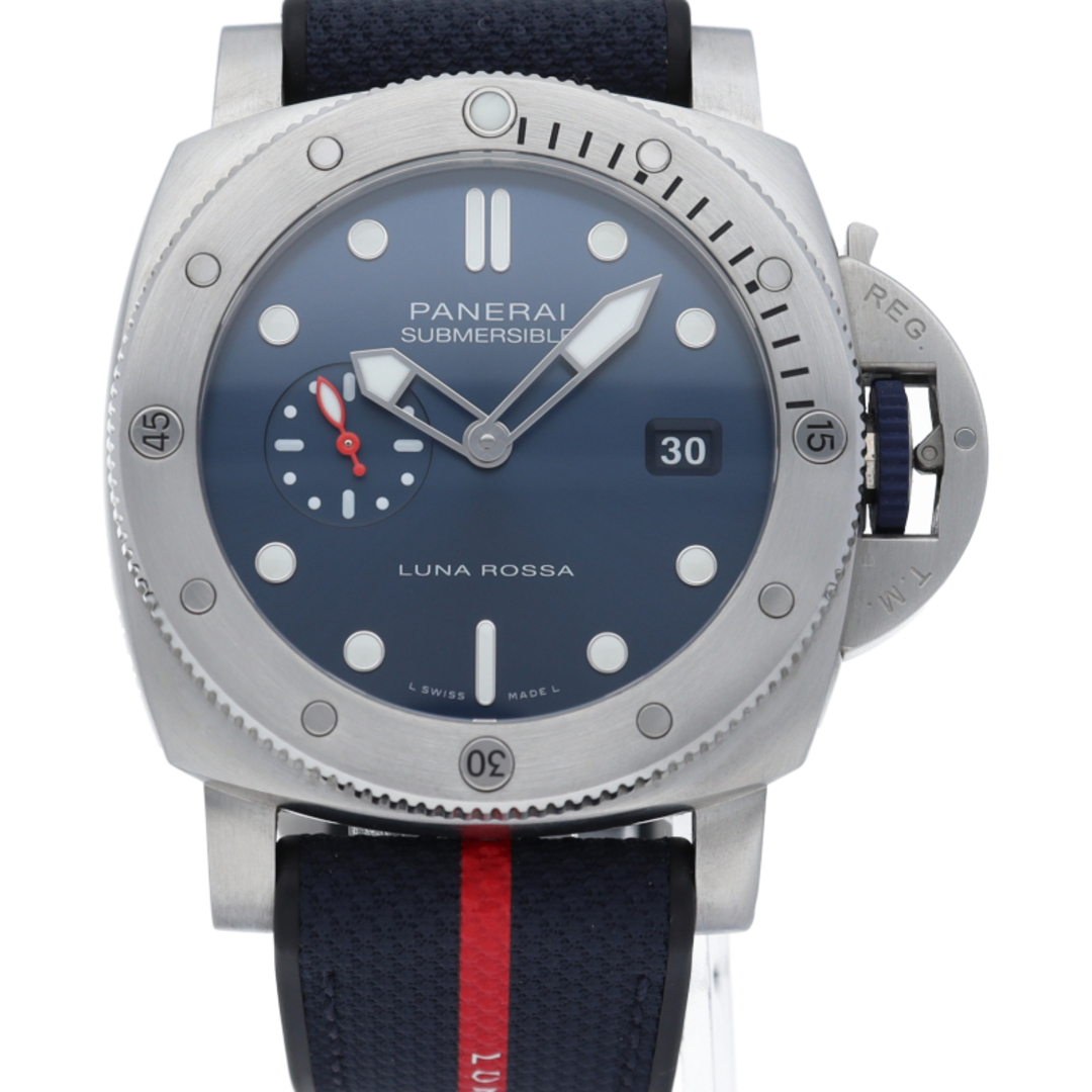 PANERAI(パネライ)のパネライ サブマーシブル クアランタ クアトロ ルナ ロッサ 世界限定1500本 Submersible Quarantaquattro Luna Rossa PAM01391 箱 保証書 バンド SS/ラバー メンズ時計 ブルー 美品 【新品】 メンズの時計(その他)の商品写真