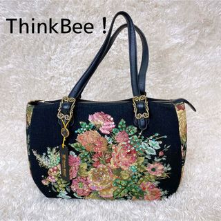 廃盤品』希少品 Think Bee！ トートバッグ ピンクローズ ジャガード織-