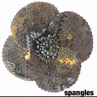 スワロフスキー(SWAROVSKI)のspangles スパンコール コサージュ ブラック 黒 新品 ハンドメイド(その他)