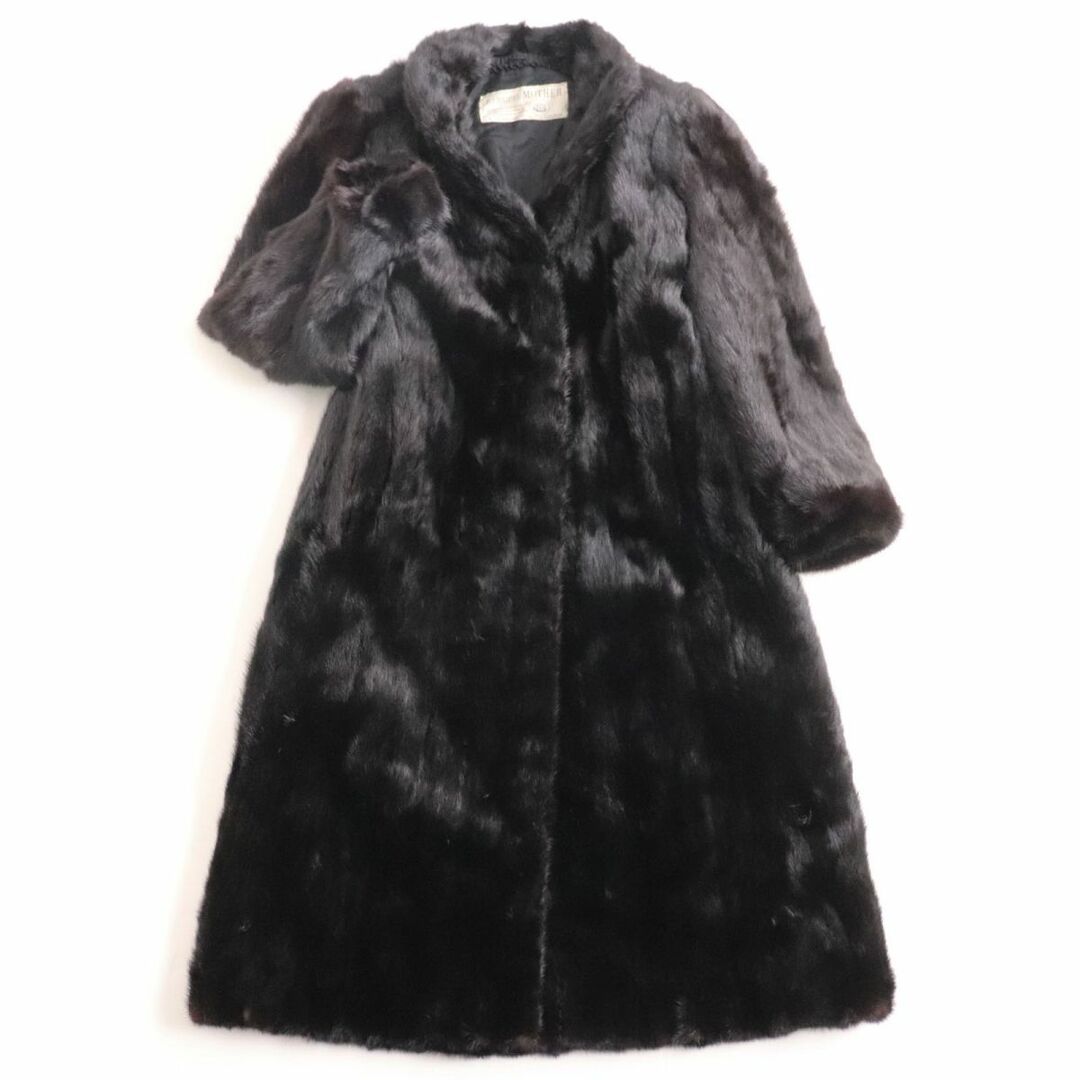 良品●HARAJUKU MOTHER ハラジュクマザー MINK ミンク 本毛皮超ロングコート ダークブラウン 毛質艶やか・柔らか◎約42cm袖丈