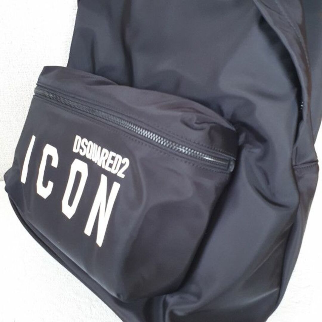 【新品・未使用】DSQUARED2 ロゴ ICON ナイロンバックパック　黒