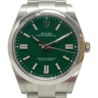 ロレックス(ROLEX)の☆☆ROLEX ロレックス オイスターパーペチュアル 41 124300 グリーン 自動巻き メンズ 腕時計 箱・ギャランティ有(腕時計(アナログ))